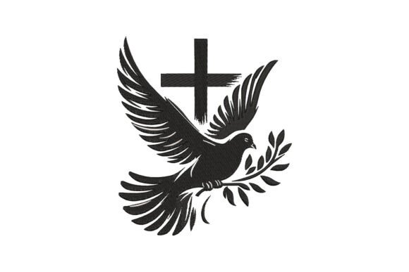 Dove with Olive Branch and Cross