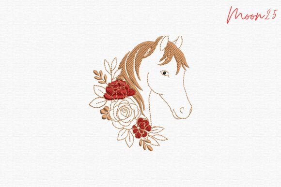 Floral Horse Head Western Nature Style