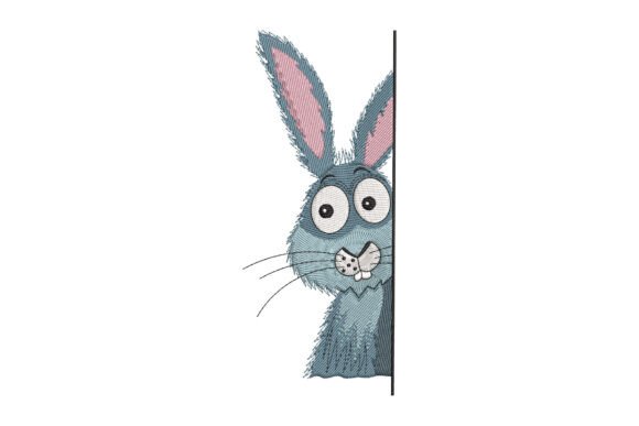 Funny Peeking Rabbit: A Seasonal Embroidery Gem