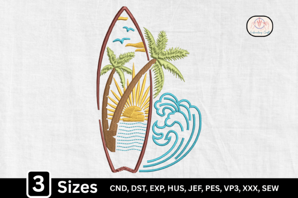 Tropical Summer Surfboard Embroidery Review